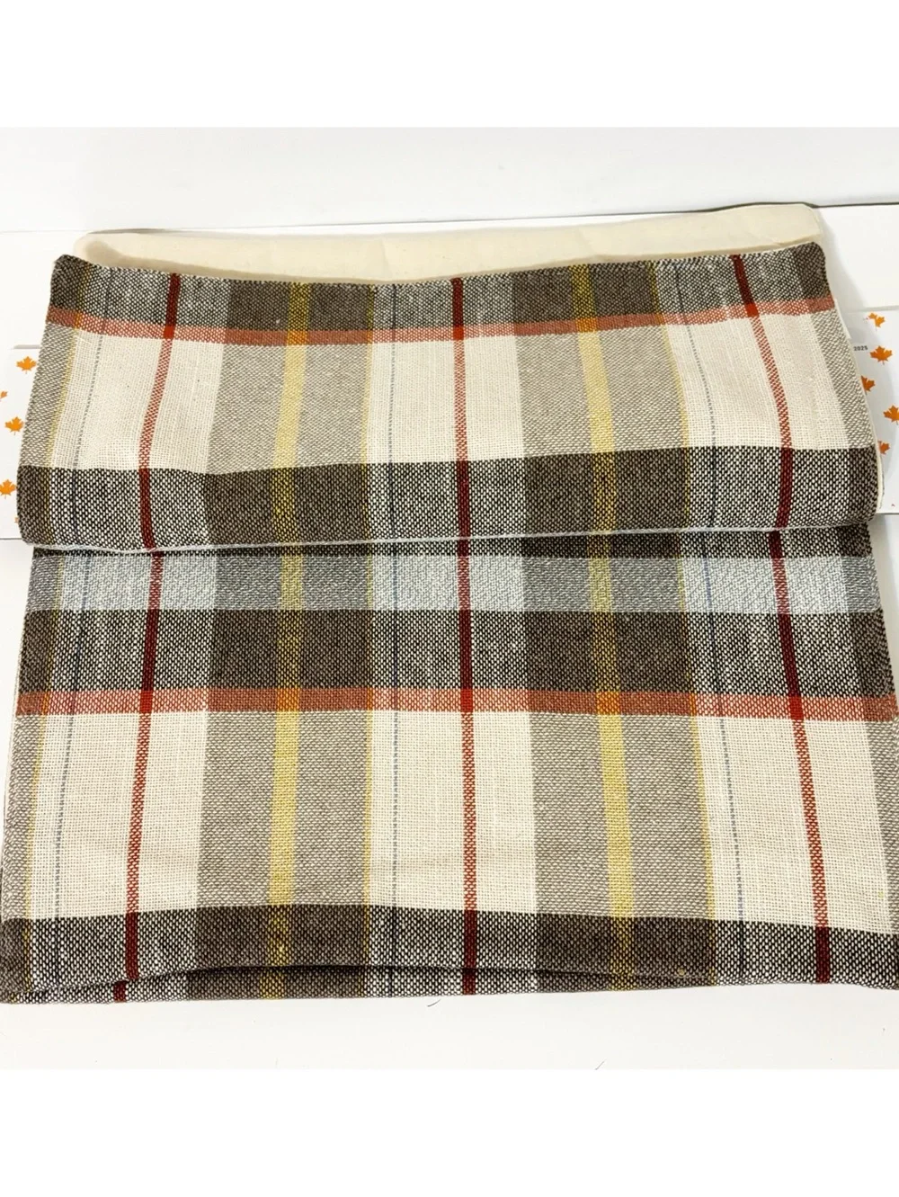 FALL Table Runner, Plaid Autumn Colors, New, 14